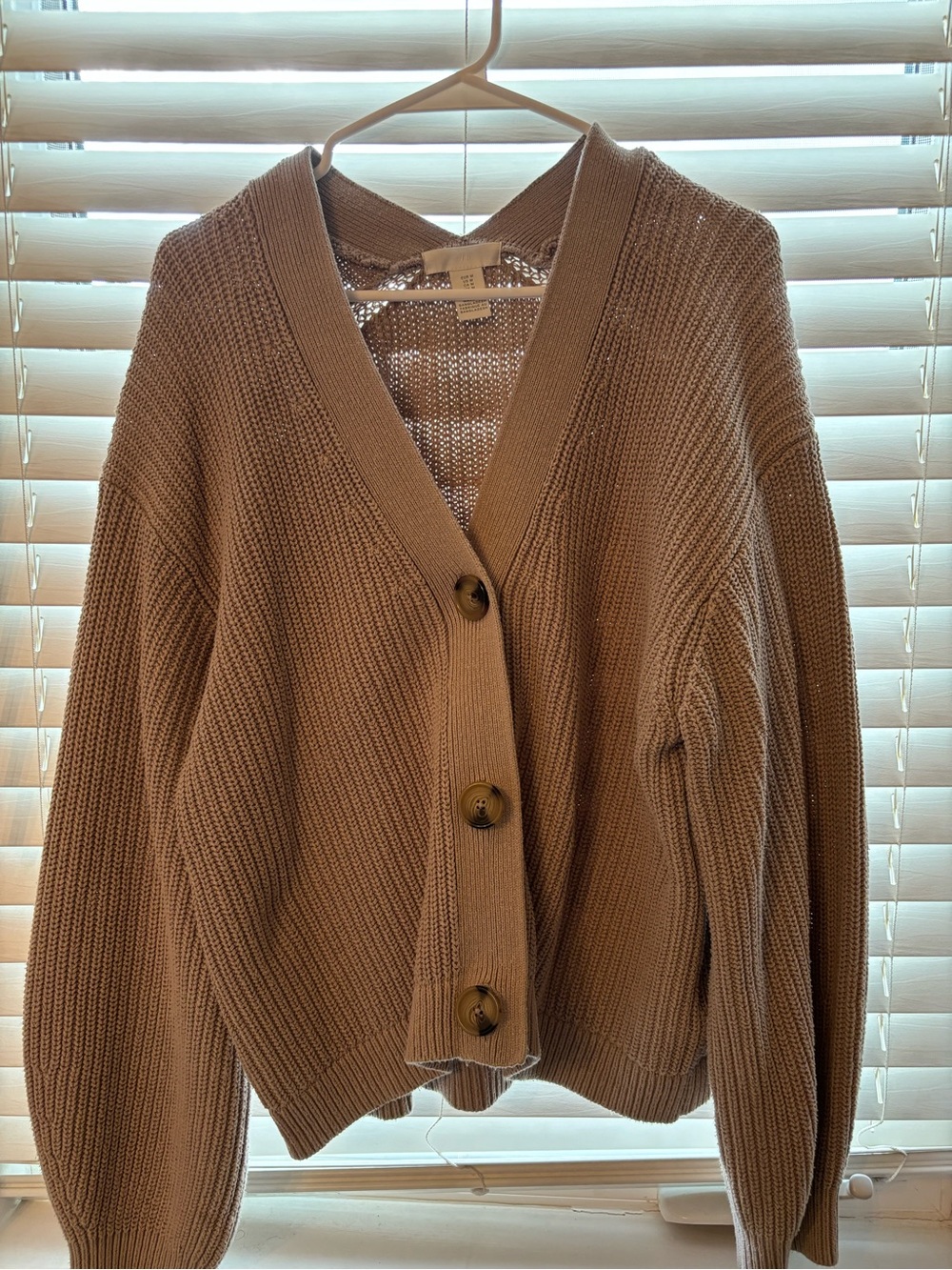 Cozy V-Neck Button Cardigan Sweater - Taupe